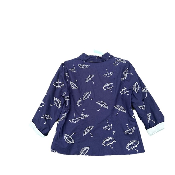 Sz-L-ModCloth umbrella blazer with mint/Tiffany blue cuffs-shoulder pads removed - Picture 2 of 9